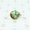 round turquoise in 14k gold specimen ring