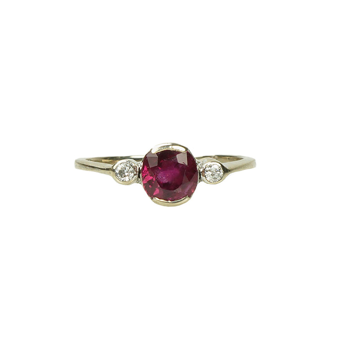 Simply Pretty Ruby and Diamond Engagement Ring