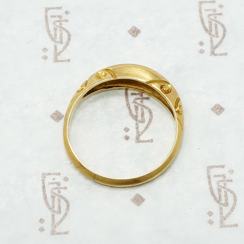 ruby and diamond band chester england 18k 1901 side view