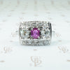ruby oec diamond white gold panel ring