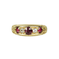Chester Gold Ruby and Diamond Band - Gem Set Love
