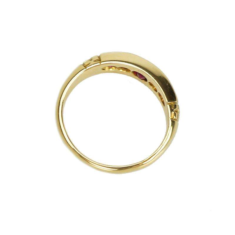 Chester Gold Ruby and Diamond Band - Gem Set Love