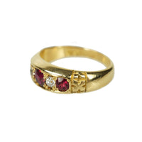 Chester Gold Ruby and Diamond Band - Gem Set Love