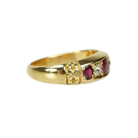 Chester Gold Ruby and Diamond Band - Gem Set Love