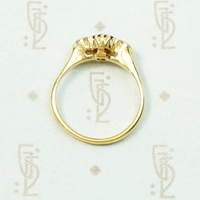 Rich Yellow Gold Ruby and Diamond Vintage Ring