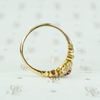 ruby and omc diamond ring 18k yellow gold side view