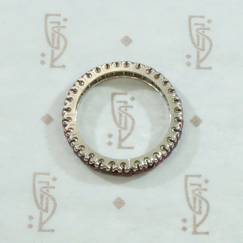 White Gold Ruby Eternity Band c. 1940