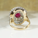 OEC Diamond Triple Halo Ruby Ring