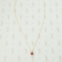 Vintage Ruby Yellow Gold Solitaire Pendant