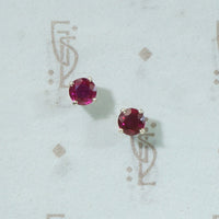 Rich Red Ruby Platinum Studs