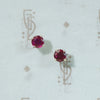 Rich Red Ruby Platinum Studs