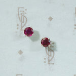 Rich Red Ruby Platinum Studs