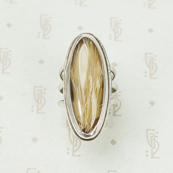 Magical Vintage Rutilated Quartz Ring in Silver