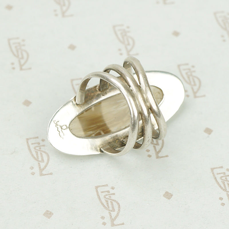Magical Vintage Rutilated Quartz Ring in Silver