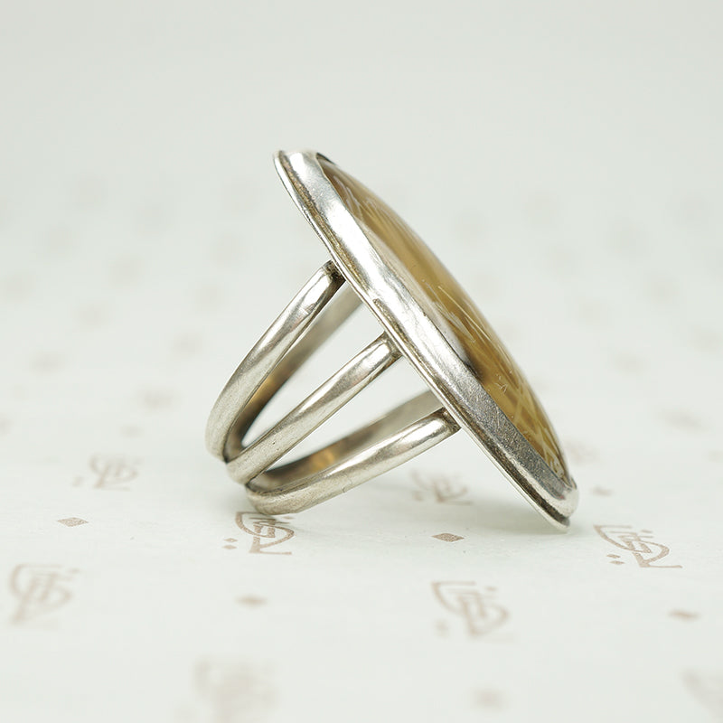 Magical Vintage Rutilated Quartz Ring in Silver