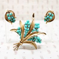 Glamour & Whimsy Trifari Brooch & Earring Set