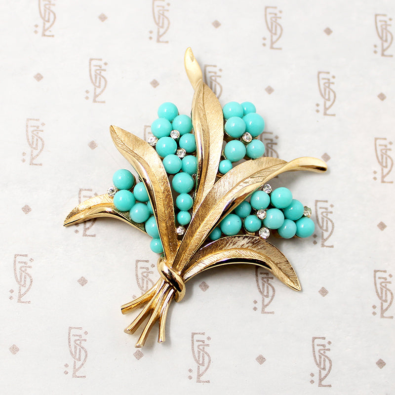 Glamour & Whimsy Trifari Brooch & Earring Set