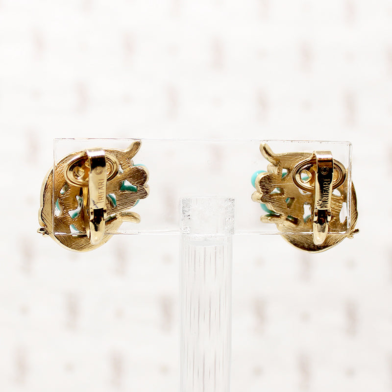 Glamour & Whimsy Trifari Brooch & Earring Set