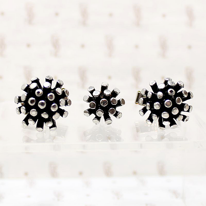 atomic cufflink and tie pin set