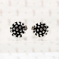 atomic cufflink and tie pin set