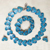 Turquoise Inlay Leaves Necklace, Bracelet & Earrings