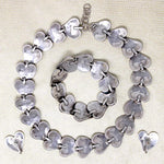 Turquoise Inlay Leaves Necklace, Bracelet & Earrings