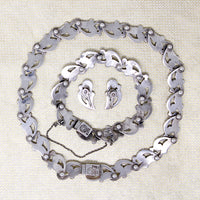 Fabulous Choker, Bracelet & Earring Set Signed Margot de Taxco