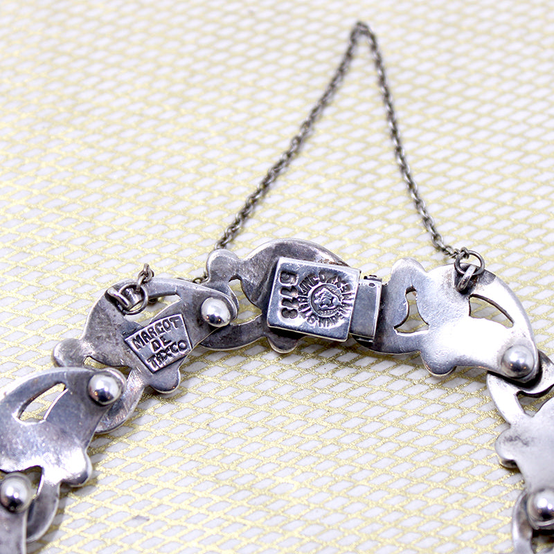 Fabulous Choker, Bracelet & Earring Set Signed Margot de Taxco