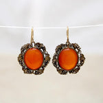 Chinese Carnelian & Filigreed Grapes Necklace & Earring Set