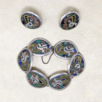 Vivacious Inlay in Mixed Metal Bracelet & Earring Set