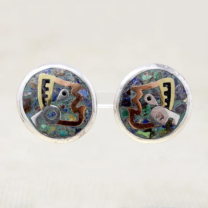 Vivacious Inlay in Mixed Metal Bracelet & Earring Set