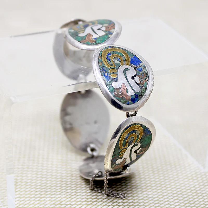 Vivacious Inlay in Mixed Metal Bracelet & Earring Set