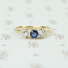 mine cut diamonds and sapphire ring in yellow gold circa 1890