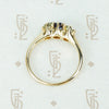 mine cut diamonds and sapphire ring in yellow gold circa 1890 side view