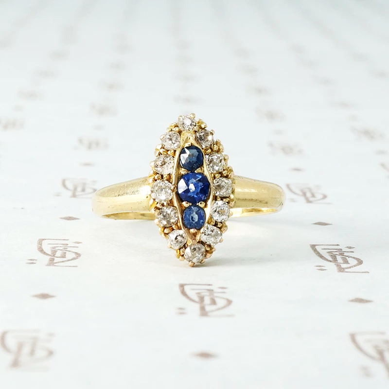 Cushion Cut Sapphires and OMC Diamonds in 18k