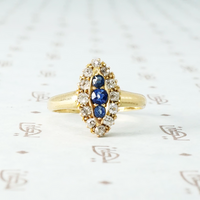 Cushion Cut Sapphires and OMC Diamonds in 18k