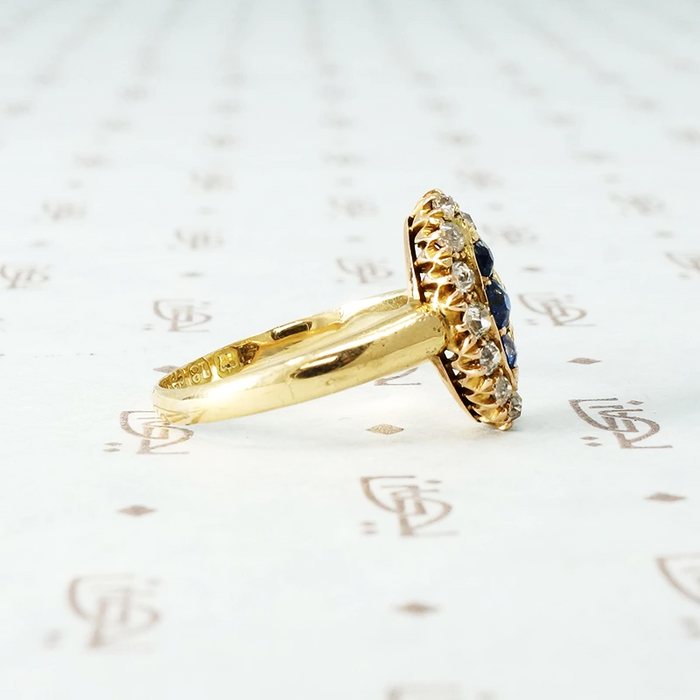 Cushion Cut Sapphires and OMC Diamonds in 18k