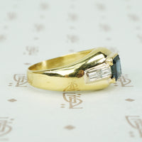 Sapphire and Diamond 18k Gypsy Band