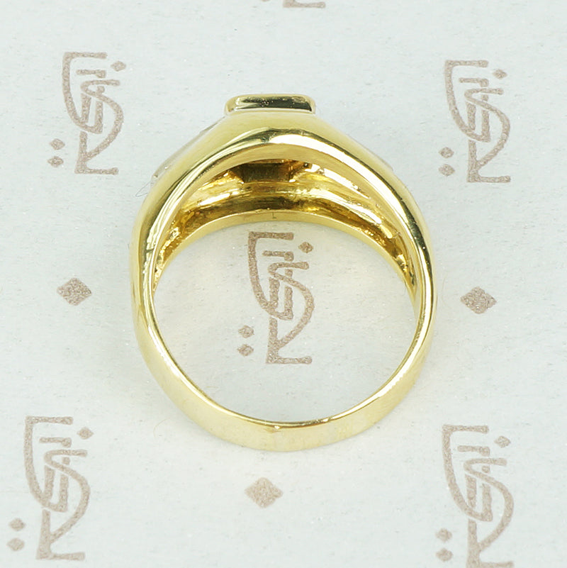 Sapphire and Diamond 18k Gypsy Band