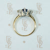 Gorgeous Sapphire and OEC Diamond 3 Stone Ring
