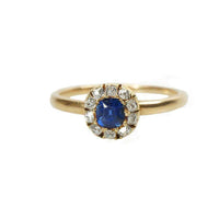Antique Sapphire and Diamond Engagement Ring