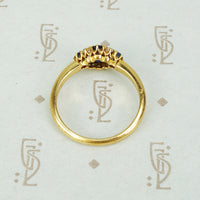 Vintage Sapphire and Rose Cut Diamond Gold Ring