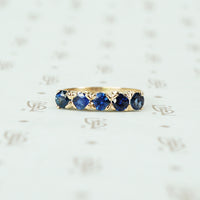 5 sapphire band in 10k rose gold circa 1900