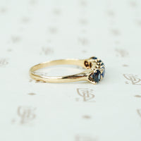 Antique Rose Gold Blue Sapphire Band
