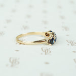 Antique Rose Gold Blue Sapphire Band