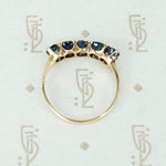 Antique Rose Gold Blue Sapphire Band