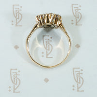 The 19th Century Sapphire and Chunky Diamond Halo Ring