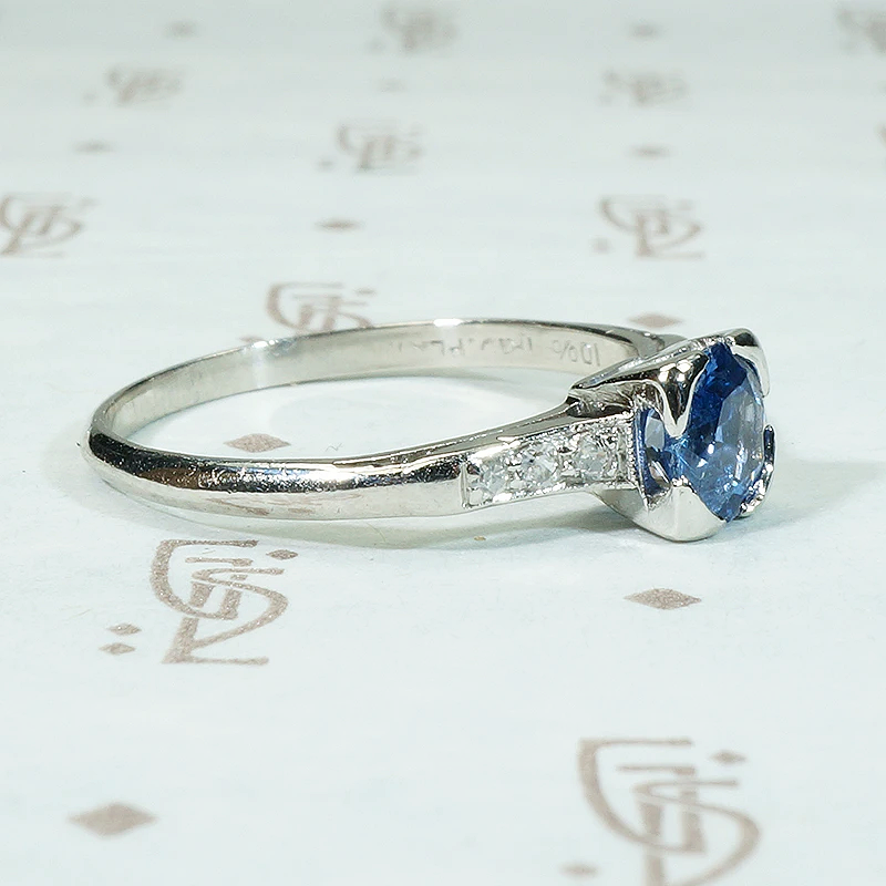 Elegant Simplicity Sapphire Platinum Engagement Ring