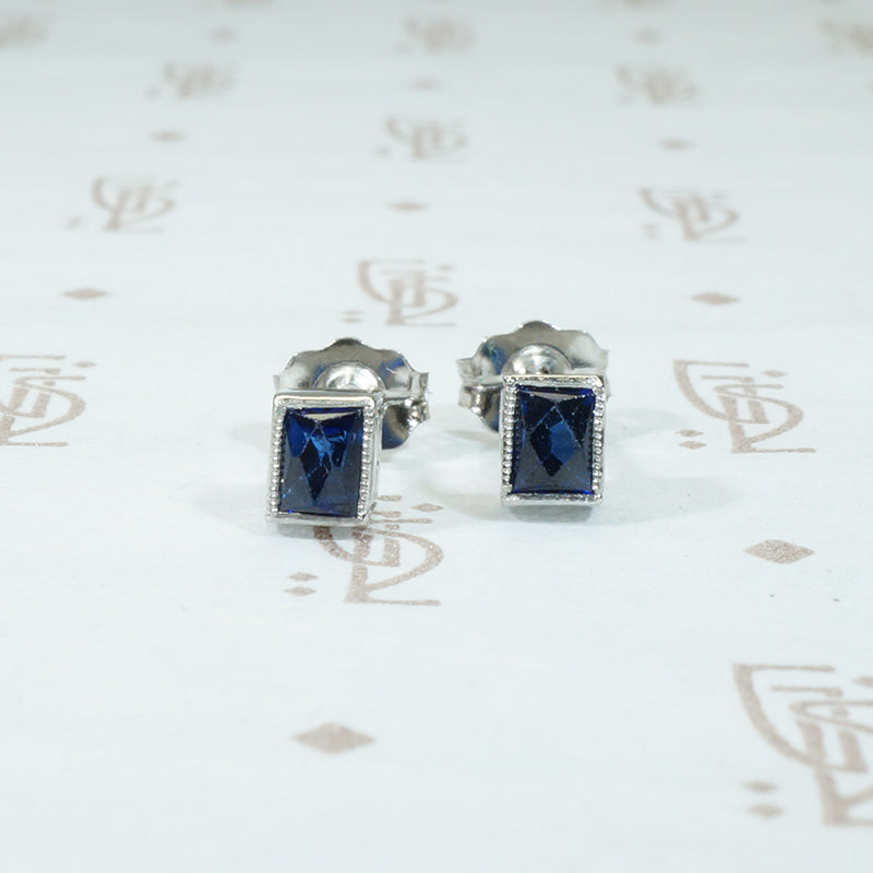 Fabulous French Cut Platinum Studs
