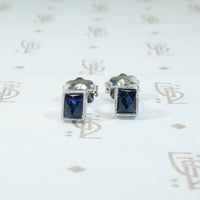 Fabulous French Cut Platinum Studs